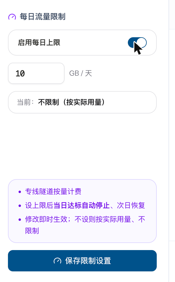 启用每日上限